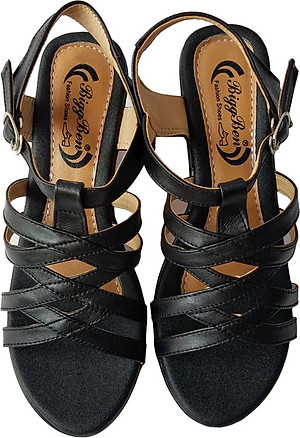 Giày Sandal Nữ Đế Xuồng BIGGBEN Da Bò Thật SDX21