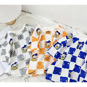 Áo thun họa tiết con vịt cho bé trai phong cách Hàn Quốc size 20-65kg chất cotton mềm mịn mát