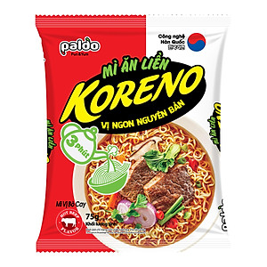 Thùng 6 Lốc Mì ăn liền Koreno Vị Bò Cay Lốc 5 +1 gói