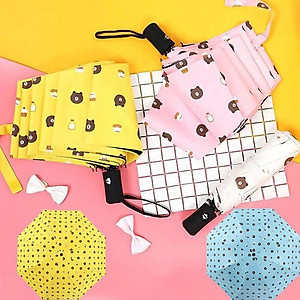 Dù Đi Mưa Gấp Gọn Hình Gấu 2 Lớp Chống Thấm Tốt - Hàng chính hãng