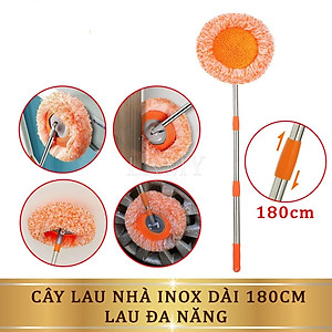 Chổi Quét Trần Nhà Cán Kéo Dài 180Cm ,Cây Lau Trần Nhà Hình Hoa Hướng Dương Xoay 180 Độ Giúp Bạn Làm Sạch Mọi Ngóc Ngách - HÀNG CHÍNH HÃNG MINIIN