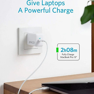 Adapter Sạc Anker 1 cổng 65W Hỗ Trợ Sạc Nhanh PIQ 3.0 PowerPort III Pod Lite - A2718 - Hàng chính hãng