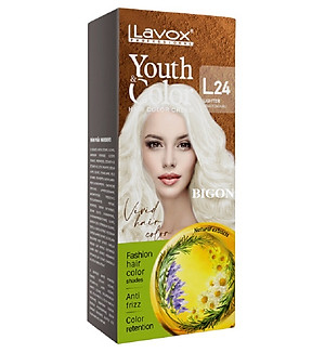 Đồng Ánh Vàng - Combo 2 Kem Nhuộm Tóc Màu Thời Trang Lavox Youth&Color L13 Đồng Ánh Vàng + L24 Nâng Tông Màu (Sử Dụng Màu L24 Để Nâng Tông Màu Tóc Trước Khi Nhuộm Màu L13 Đồng Ánh Vàng)