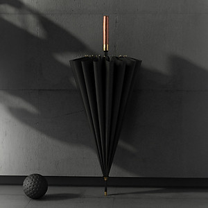 Ô dù tán rộng che nắng mưa H27 NASON, 16 nan, khắc tên lên tay cầm gỗ, chống lật trong gió to, che 2 3 người