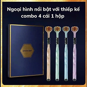 COMBO 4 Bàn Chải Đánh Răng 3 Mặt, Bàn Chải Đánh Răng Đa Chiều Làm Sạch Đồng Thời Cả 3 Bề Mặt Của Răng, Lông Mềm Mượt