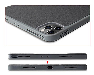 Bao da chính hãng Mutural cao cấp cho iPad Pro 12.9 2020 có khay đựng bút - Đen