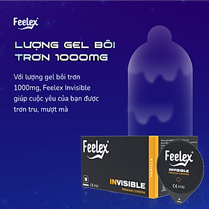 Bao cao su cao cấp OZO Feelex Invisible Cool - Hộp 10 bcs