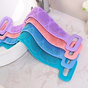 Dây tắm chà lưng 2 mặt silicon cao cấp massage thư giãn tẩy tế bào chết tiện ích - đai tắm cọ lưng silicon