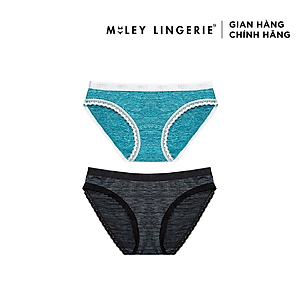 Bộ 2 Quần Lót Thun lạnh Sớ Lụa Miley Lingerie FWS_00 - MÀU ĐEN + XANH