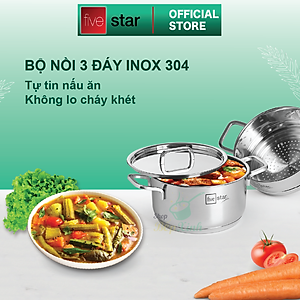 Bộ Nồi Xửng Hấp Inox 304 Fivestar (20cm)