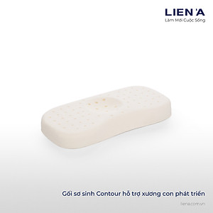 Gối nằm cao su thiên nhiên em bé Liên Á Oval + Kèm áo gối cùng kích thước .