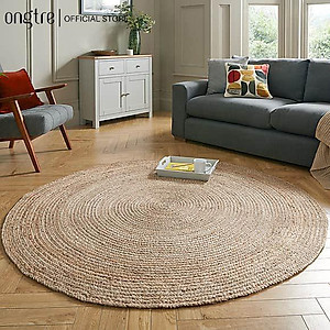 Thảm trải sàn tròn ONGTRE bằng Cói trang trí nhà cửa chụp ảnh nhiều kích thước 60/80/100/120/150/180cm