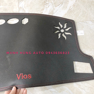 Thảm da Taplo vân carbon Cao cấp dành cho xe Toyota Vios 2019-2020-2021