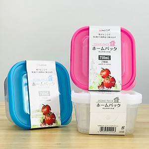 Bộ 2 sản phẩm hộp nhựa cao cấp đựng thực phẩm an toàn, tiện lợi dung tích 750ml - Hàng nội địa Nhật Bản.