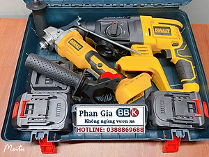 Bộ Combo Máy Khoan Bê Tông Và Máy Cắt Cầm Tay Dùng Pin 15 Cell 199V Lõi Đồng - Động Cơ Không Chổi Than - Bảo Hành 1 Năm
