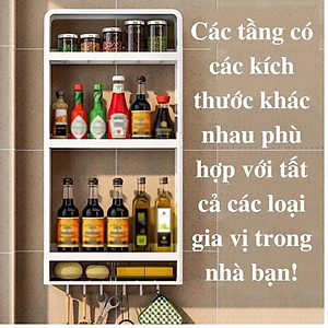 Kệ Đựng Gia Vị, Kệ Để Đồ Nhà Bếp, Kệ Để Đồ Dùng Nhà Bếp Gắn Tường Tiện Dụng Kệ Treo Tường Đựng Lọ Gia Vị Và Gia Vị Đa Chức Năng - HÀNG CHÍNH HÃNG MINIIN