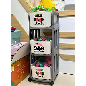 Kệ Đa Năng 3 Tầng Hình Chuột Mickey - Tiện Lợi, Gọn Gàng, Đẹp Mắt