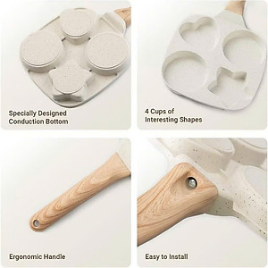 Chảo Chống Dính 4 Ngăn Nhiều Hình – Tiện Lợi Cho Bữa Sáng Gia Đình - HÀNG CHÍNH HÃNG MINIIN