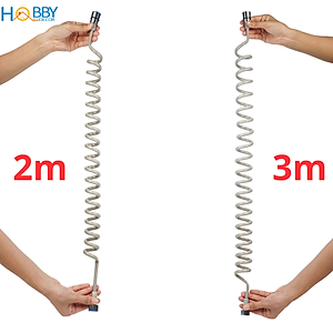 Dây sen lò xo cho vòi xịt toilet co giãn màu xám Hobby Home Decor SLX