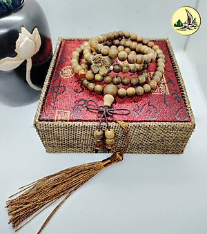 Vòng Tay Phong Thủy Trầm Hương Chuỗi Tràng 108 Hạt 6 Li Charm Ngẫu Nhiên Phối Đá Đeo Tay Mệnh Kim Mộc Thủy Hỏa Thổ