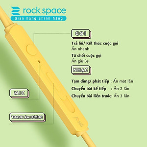 Tai nghe có dây nhét tai Rockspace ES07 chuẩn cắm 3.5 có mic chơi game nghe nhạc - Hàng chính hãng bảo hành 1 năm