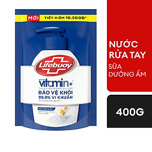 Nước rửa tay sạch khuẩn Lifebuoy Túi 400G - Sữa dưỡng ẩm