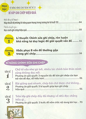 Sách Kĩ Năng Vàng Cho Teen Thế Kỉ 21 - Bí Kíp Ghi Chép Hiệu Quả