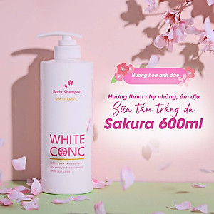 Sữa Tắm Dưỡng Trắng Da Toàn Thân Hoa Anh Đào White Conc Body Shampoo Cii Sakura (Chai 600 mL)