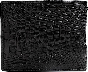 Ví Nam Da Cá Sấu Gù Chân Huy Hoàng HT2232 (12.5 x 10 cm) - Đen