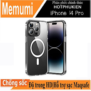 Ốp lưng chống sốc trong suốt hỗ trợ sạc Maqsafe cho iPhone 14 Pro / 14 Pro Max hiệu HOTCASE memumi Maqsafe Magetic Case siêu mỏng 1.5mm, độ trong tuyệt đối, chống trầy xước, chống ố vàng, tản nhiệt tốt - Hàng nhập khẩu