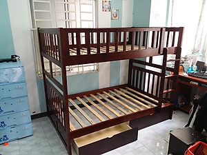 Giường Tầng Amit 1m4 Gỗ Tự Nhiên Nhập Khẩu Phù Hợp Cho Cả Trẻ Em Và Người Lớn