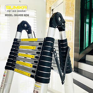 Thang nhôm rút đôi SUMIKA SK640D NEW (3.2M+3.2M) - rút chữ I cao 6.4m, rút chữ A cao 3.2m, tải trọng 300kg