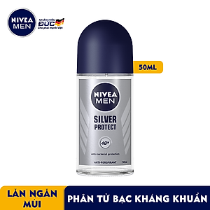 Lăn Ngăn Mùi NIVEA MEN Silver Protect Phân Tử Bạc Giảm 99.9% Vi Khuẩn Gây Mùi (50ml) - 83778