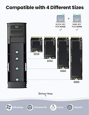 Ugreen 10902 0.5M m.2 nvme usb type c 10gbps hộp ổ cứng ssd màu xám kèm cáp 2 đầu C 3.1 Gen 1 Ugreen CM400 - Hàng Chính Hãng
