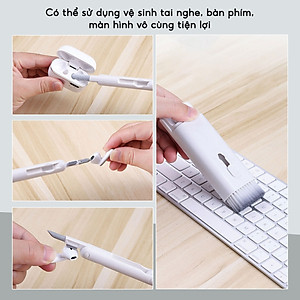 Bộ Dụng Cụ Vệ Sinh Tai Nghe, Bàn Phím, Máy Tính Đa Năng 7 Trong 1, Nhỏ Gọn, Tiện Lợi , Bộ Vệ Sinh Laptop Đa Năng 7 in 1 7in1 Cao Cấp Vệ Sinh Tai Nghe, Điện Thoại, Màn Hình, Máy ảnh Nhựa Abs Cao Cấp Dùng Cho / Airpods / iPhone / iPad - Hàng Nhập Khẩu