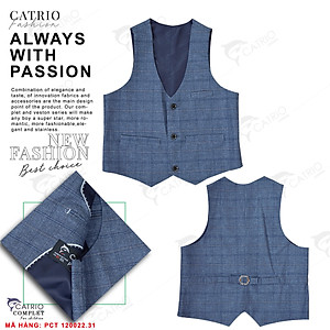 BỘ VEST TRẺ EM CATRIO PCT120022/31 CHO BÉ TRAI TỪ 2TUỔI ĐẾN 12 TUỔI (11KG ĐẾN 49KG) LÀ BỘ ĐỒ VEST BÉ TRAI MÙA LỄ TẾT TIỆC CƯỚI THÔI NÔI SINH NHẬT DẠ HỘI gồm 3 chi tiết áo vest+quần dài+áo gile, được làm bằng vải dạ mềm mượt, thiết kế tuyệt đẹp