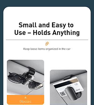 Móc kẹp treo Baseus Platinum Vehicle Eyewear Clip ACYJN- Hàng chính hãng