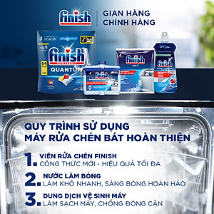 Viên Rửa Chén Bát Finish Powerball Quantum Powerful Clean & Shine 64 viên