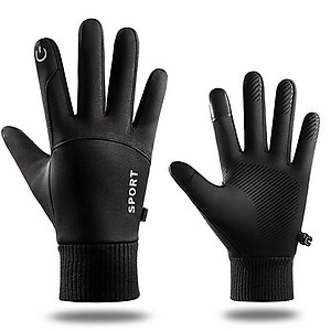 Găng tay nam giữ ấm mùa đông cảm ứng điện thoại chống nước tương đối tốt lót nỉ lông cam cấp GTN668