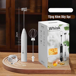 Máy tạo bọt cà phê cầm tay 3 chế độ sạc điện, máy đánh trứng mini đa năng sạc usb