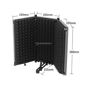 3Panel Microphone Isolation Shield Vocal Recording Microphone Isolation Shield Panel Soundproofing Panel for Home Office Studio