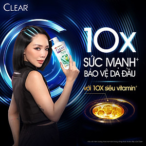 Dầu gội đầu Clear Mát Lạnh Bạc Hà sạch gàu ngứa và vi khuẩn suốt 48 Giờ 880g