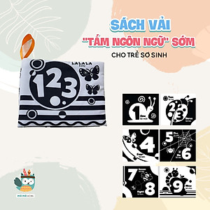 Sách vải Lalala baby kích thích thị giác cho bé sơ sinh 0 đến 12 tháng