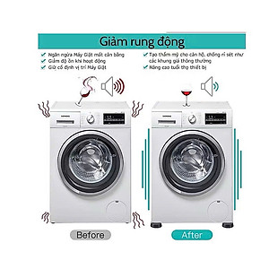 Bộ 4 Chân Chống Rung Kê Máy Giặt, Chân Kê Máy Giặt Tủ Lạnh Cao Cấp – Tiện Lợi, Dễ Dàng Vệ Sinh - HÀNG CHÍNH HÃNG MINIIN