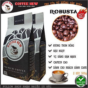 Cafe Premium Robusta - Nguyên Chất Rang Mộc Pha Phin Hoặc Pha Máy - Vị Đắng Đậm Hậu Ngọt Hương Thơm Nồng - Coffee New