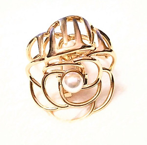 Kẹp tóc sau - hoa hồng cẩn ngọc - loại lớn