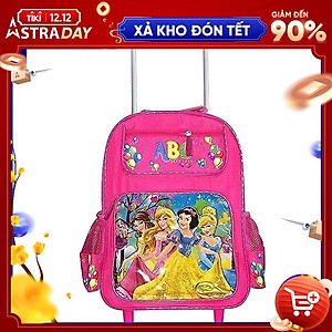 Balo kéo học sinh - balo cho bé đi học - hồng phấn
