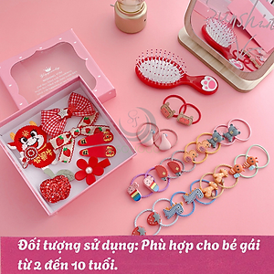 Túi Hộp Kéo 28 Chi Tiết Kẹp Tóc Dây Cột Tóc Làm Quà Tặng Dễ Thương Phụ Kiện Tóc Cho Nữ Và Bé Gái