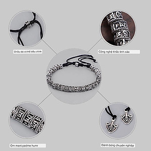 LẮC TAY KHẮC LỤC TỰ ĐẠI MINH CHÚ OM MANI PADME HUM