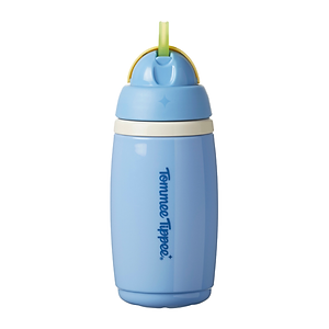 Bình uống nước giữ nhiệt có ống hút chống tràn, chống sặc Tommee Tippee ACTIVE STRAW, 266ml, cho bé từ 12 tháng – Xanh